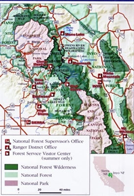 A Guide to the Ansel Adams Wilderness - Wide World Maps & MORE! - Map - United States Department of Agriculture - Wide World Maps & MORE!