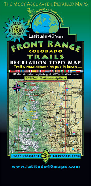 Front Range Colorado Trails Recreation Topo Map - Wide World Maps & MORE!