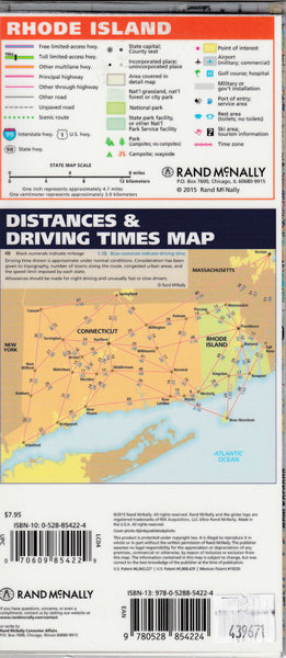 Easy To Fold! Connecticut & Rhode Island (EasyFinder Laminated Folding Maps) - Wide World Maps & MORE!