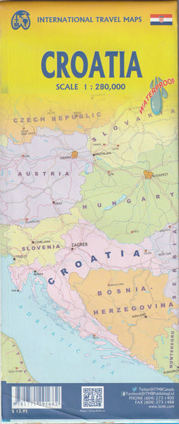 Croatia Travel Reference Map 1:280,000 Waterproof - Wide World Maps & MORE!