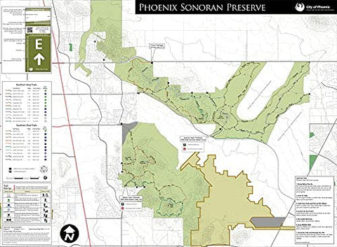 Phoenix Sonoran Preserve Jumbo Wall Map (Gloss Ready-to-Hang) - Wide World Maps & MORE!