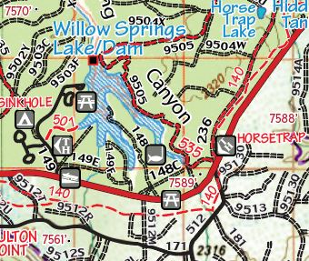 Mogollon Rim Arizona Recreation Map - Wide World Maps & MORE!