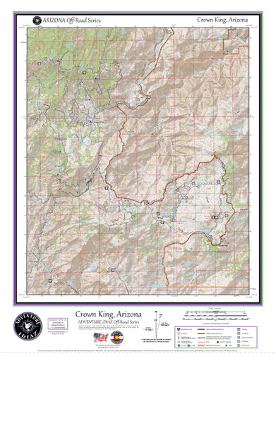 Crown King, Arizona Map / Off-Road Series - Wide World Maps & MORE!