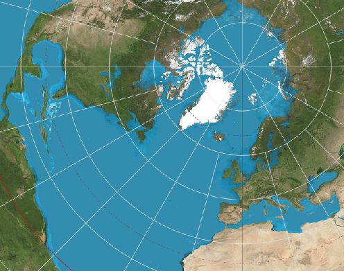 Polar Azimuthal Equidistant Projection Map of the Earth Ready-to-Hang - Wide World Maps & MORE!