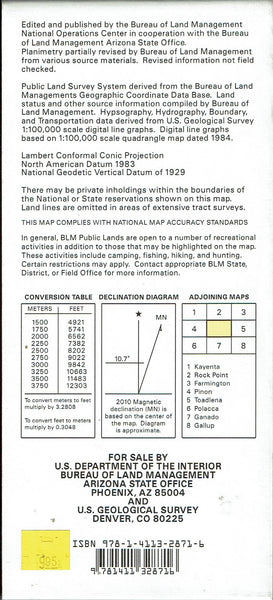 Canyon de Chelly Surface Management Status 1:100,000-Scale Topographic Map (Arizona 60'×30' Quadrangle) - Wide World Maps & MORE! - Map - United States Department of the Interior - Wide World Maps & MORE!