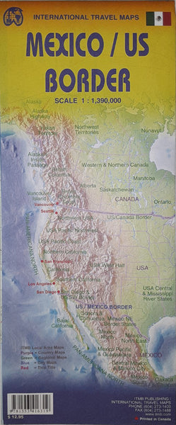 2013 US/Mexico Border Travel Reference Map 1:1,390,000 [Collectible - Like New] - Wide World Maps & MORE!