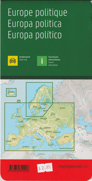 Europe Map (English, French, Italian, and German Edition) - Wide World Maps & MORE!