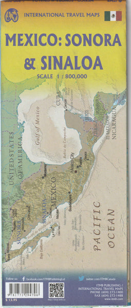 Mexico: Sonora & Sinaloa 1:800,000 - Wide World Maps & MORE!