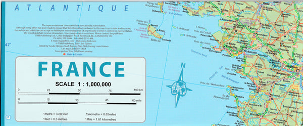 France Railway & Road Waterproof Map at 1:1M - Wide World Maps & MORE!