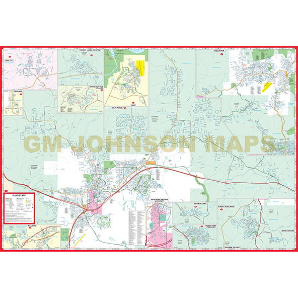 Flagstaff / Sedona / Grand Canyon, Arizona Street Map - Wide World Maps & MORE!