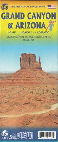 Grand Canyon 1:90,000 and Arizona 1:1,000,000 Travel Reference Map - Wide World Maps & MORE!