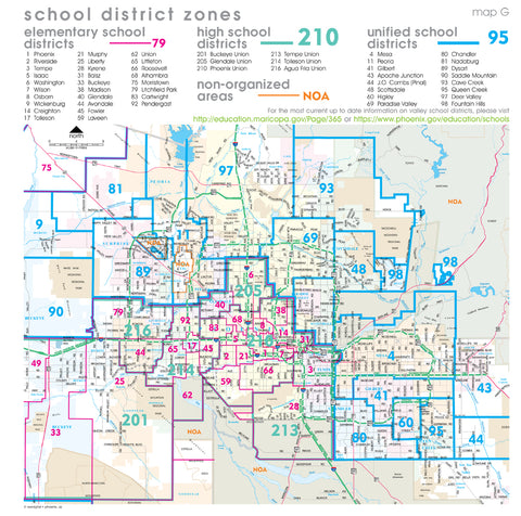 Phoenix Metropolitan School District Zones Ready-to-Hang - Wide World Maps & MORE!