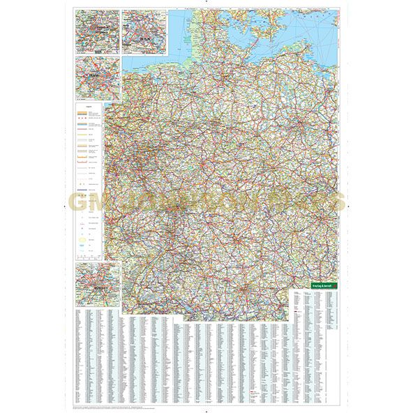 Germany, Poland, Czech & Slovak Republics, Paper/Non-Laminated - Wide World Maps & MORE!