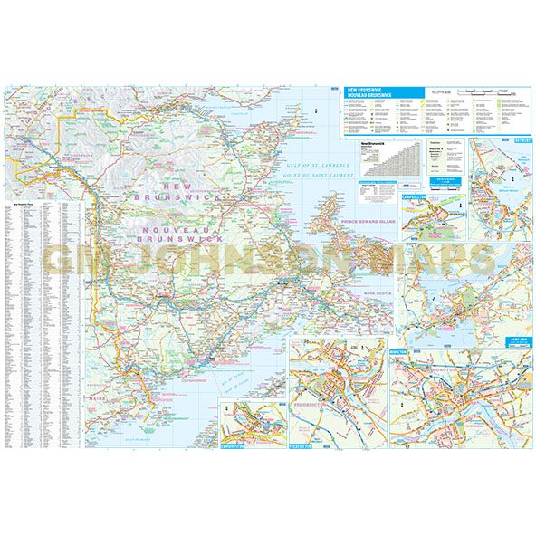 Large Print New Brunswick / Nova Scotia Easy to Read Provincial Map - Wide World Maps & MORE!