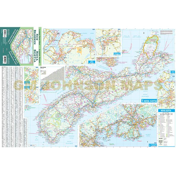Large Print New Brunswick / Nova Scotia Easy to Read Provincial Map - Wide World Maps & MORE!