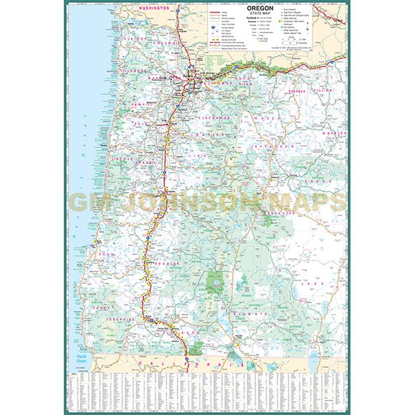 Large Print Oregon Easy to Read State Map - Wide World Maps & MORE!