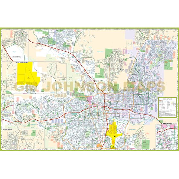 Reno / Sparks, Nevada Street Map [Map] GM Johnson - Wide World Maps & MORE!