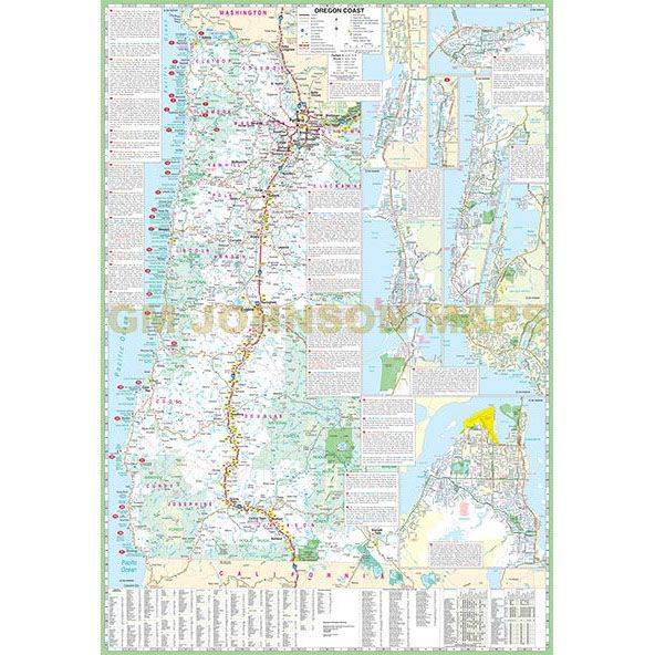 Washington & Oregon Coast Large Print - Wide World Maps & MORE!