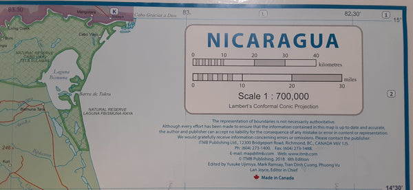 Nicaragua & Honduras Travel Reference Map (Waterproof) 1:700,000 - Wide World Maps & MORE!