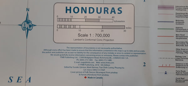 Nicaragua & Honduras Travel Reference Map (Waterproof) 1:700,000 - Wide World Maps & MORE!